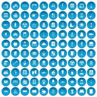 100 schoonmaak iconen set blauw vector