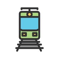 treinrails gevuld lijnpictogram vector