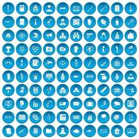 100 overtredingspictogrammen blauw ingesteld vector