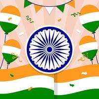 india onafhankelijkheidsdag vierkante achtergrond vector