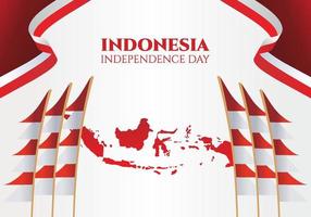 Indonesië onafhankelijkheidsdag achtergrondviering op 17 augustus. vector