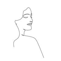 continue één lijntekening van vrouw minimalisme vector handgetekende schets