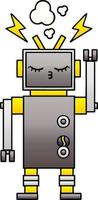 gradiënt gearceerde cartoon robot vector