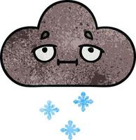 retro grunge textuur cartoon storm sneeuw wolk vector