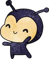 getextureerde cartoon kawaii van een schattig lieveheersbeestje vector
