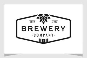 vintage amerikaanse bierbrouwerij, tarwemoutbier brouwen logo-ontwerp vector