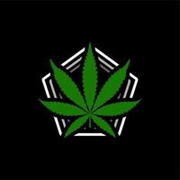 marihuana-cannabisblad met vectorontwerp in vijfhoekige vorm vector