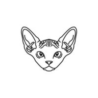 sphynx kat schets zwart wit illustratie logo vector