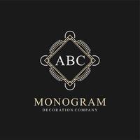 luxe initialen monogram logo-ontwerp met vintage kunst decoratieve stijl vector