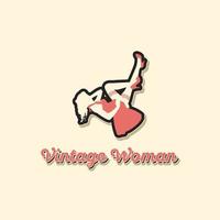 vintage mooie vrouw logo pictogram ontwerp inspiratie vector