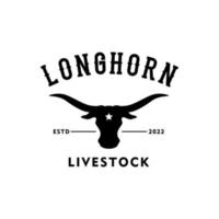 lange hoorn buffelkop silhouet voor West-Amerikaanse ranch logo inspiratie ontwerp vector