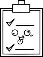 checklist voor lijntekening cartoon vector