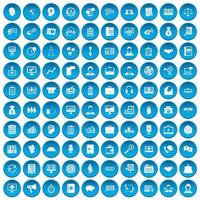 100 zakenmensen iconen set blauw vector