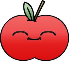 gradiënt gearceerde cartoon rode appel vector
