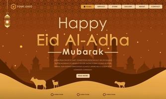 eid al adha viering websjabloon voor spandoek. vector illustratie