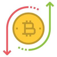 bitcoin platte pictogram vrctor. vector