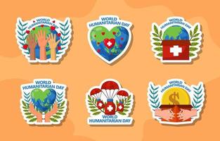 wereld humanitaire dag sticker vector