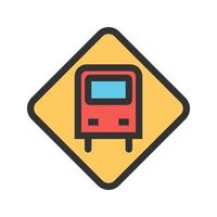 bushalte teken gevuld lijnpictogram vector