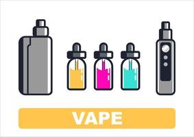 vape-ontwerpillustratie en een vloeistof vector