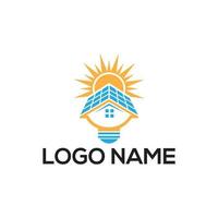 zon zonne-modern logo ontwerpsjabloon. zonne-energie logo ontwerp gratis vector