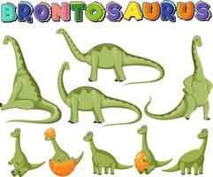 verschillende schattige apatosaurus dinosaurus stripfiguren vector