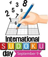 internationale sudoku dag 9 september vector