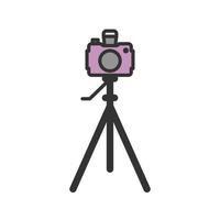 camera op standaard gevuld lijnpictogram vector