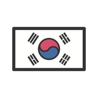 Zuid-Korea gevulde lijn icoon vector