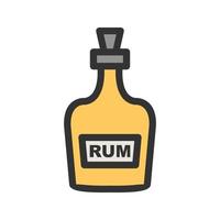 fles rum gevulde lijn icoon vector