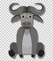 schattige buffel in platte cartoonstijl vector