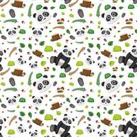 panda schattig dier naadloos patroon vector