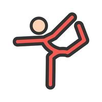 yoga pose ii pictogram met gevulde lijn vector