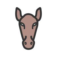 pictogram met gevulde lijn met paardengezicht vector