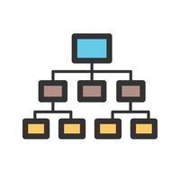 sitemap gevulde lijn icoon vector