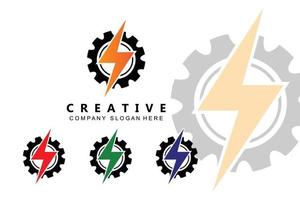 elektriciteit huidig vector ontwerp logo, koele bliksem