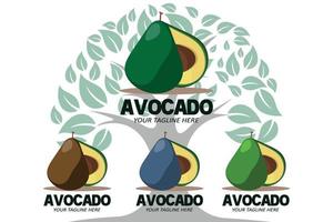 vectorillustratie van avocado fruit logo vers fruit in groene kleur, beschikbaar op de markt kan zijn voor vruchtensap of voor de gezondheid van het lichaam, zeefdrukontwerp, sticker, banner, fruitbedrijf vector