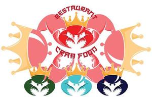 rode krab zee dier logo vector, ingrediënten voor het maken van zeevruchten, illustratieontwerp geschikt voor stickers, zeefdruk, banners, restaurantbedrijven vector