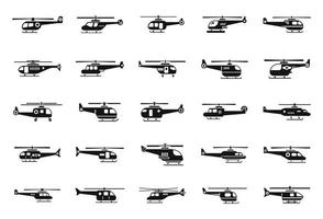 reddingshelikopter pictogrammen instellen eenvoudige vector. luchtmotor vector