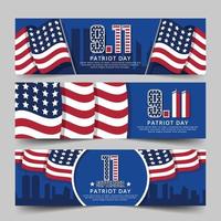 banner collectie van patriot day usa vergeet nooit 9.11 vector