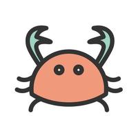 krab gevulde lijn icoon vector