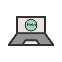 online help gevulde lijn icoon vector