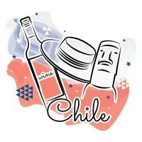 gekleurde chili reispromotie met wijnfles vector