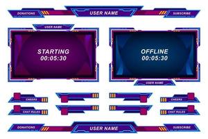 set futuristische stream overlay geometrische frames sjabloon vector