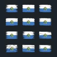 san marino vlagborstelcollecties. nationale vlag vector