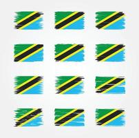 Tanzania vlag borstel collecties. nationale vlag vector