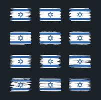 Israëlische vlagborstelcollecties. nationale vlag vector