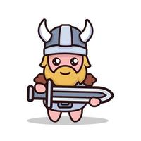 schattige viking mascotte vector