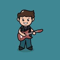 schattige rockstar mannelijke mascotte vector