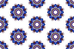 ikat abstract geometrisch mandala etnisch naadloos patroonontwerp. Azteekse stof tapijt mandala ornamenten textiel decoraties behang. tribal boho inheemse mandala's turkije traditionele borduurvector vector