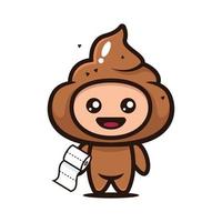 schattig poep mascotte karakterontwerp vector